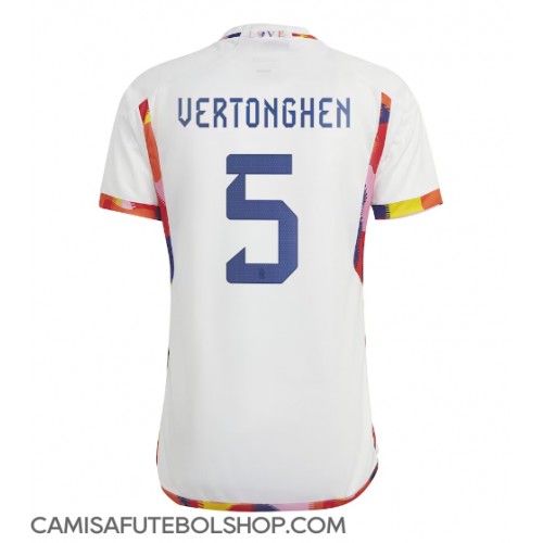 Camisa de time de futebol Bélgica Jan Vertonghen #5 Replicas 2º Equipamento Mundo 2022 Manga Curta